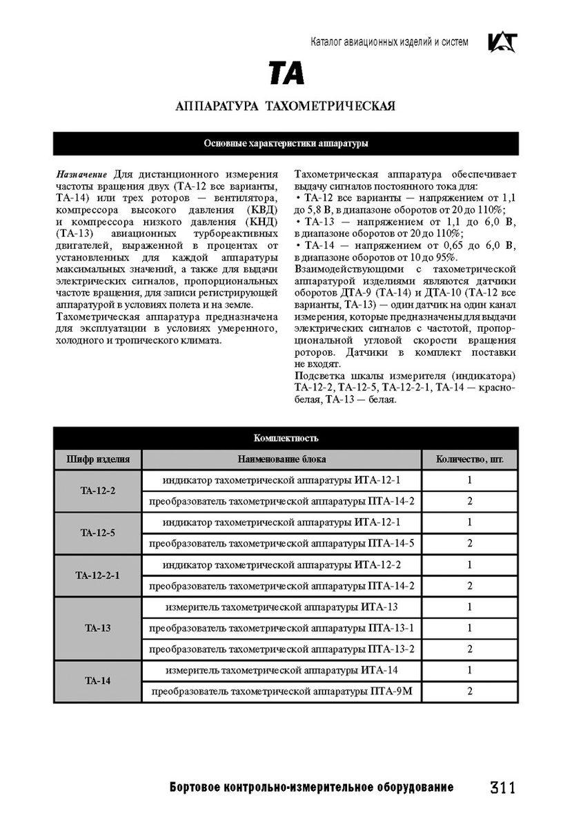 Аппаратура тахометрическая